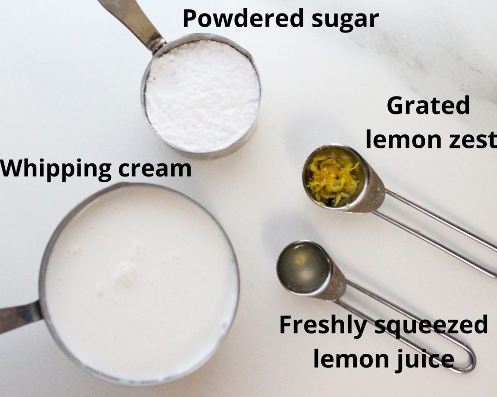 lemon whipped cream ingredients
