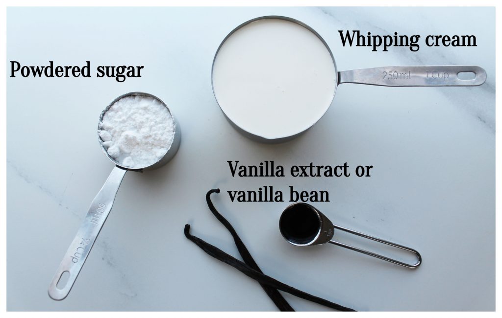 vanilla whipped cream ingredients 