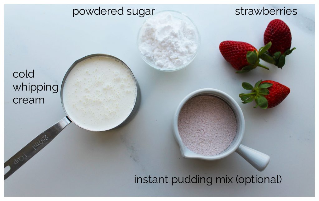 ingredients required for strawberry whipped cream
